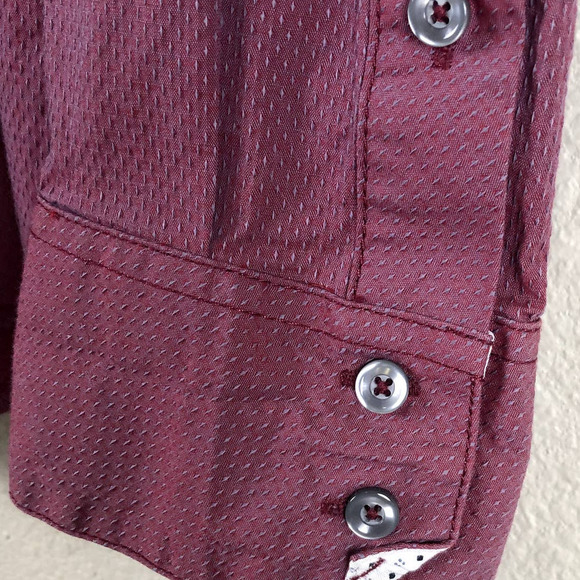 JB Holt Shirt Maroon Textured Athletic Fit Collared Button Down Size X Large - Picture 6 of 12